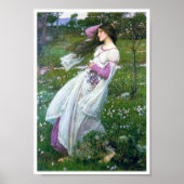 Bloemen in de wind, John William Waterhouse Poster (Voorkant)