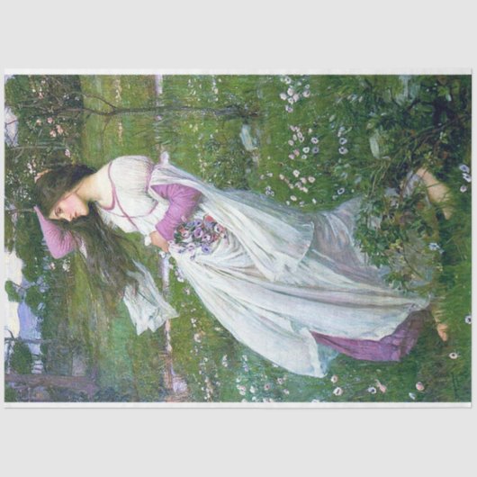 Bloemen in de wind, John William Waterhouse Tissuepapier (Voorkant)