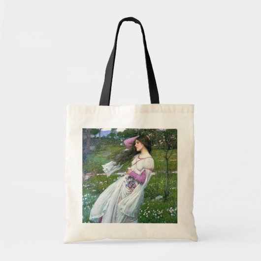 Bloemen in de wind, John William Waterhouse Tote Bag (Voorkant)
