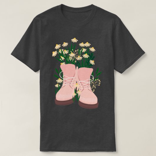 Bloemen in diepe schoenen t-shirt (Design voorkant)