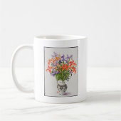 Bloemen in een Black and White Jug Koffiemok (Links)