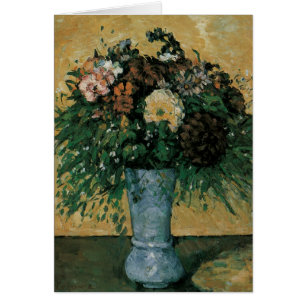 Bloemen in een blauwe vaas door Paul Cezanne Vinta