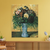 Bloemen in een blauwe vaas door Paul Cezanne Vinta Canvas Afdruk (Insitu (Woonkamer))