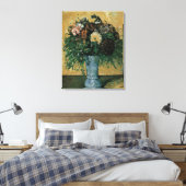 Bloemen in een blauwe vaas door Paul Cezanne Vinta Canvas Afdruk (Insitu (Slaapkamer))