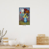 Bloemen in een blauwe vaas door Vincent van Gogh Poster (Keuken)