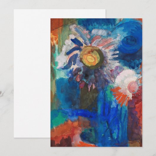 Bloemen in een blauwe vaas | Fritz Schaefler (Voorkant / Achterkant)