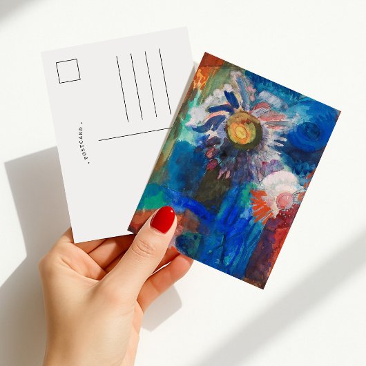 Bloemen in een blauwe vaas | Fritz Schaefler Briefkaart