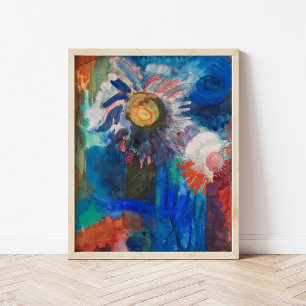 Bloemen in een blauwe vaas   Fritz Schaefler Poster