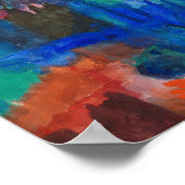 Bloemen in een blauwe vaas | Fritz Schaefler Poster (Hoek)