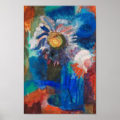 Bloemen in een blauwe vaas | Fritz Schaefler Poster (Voorkant)