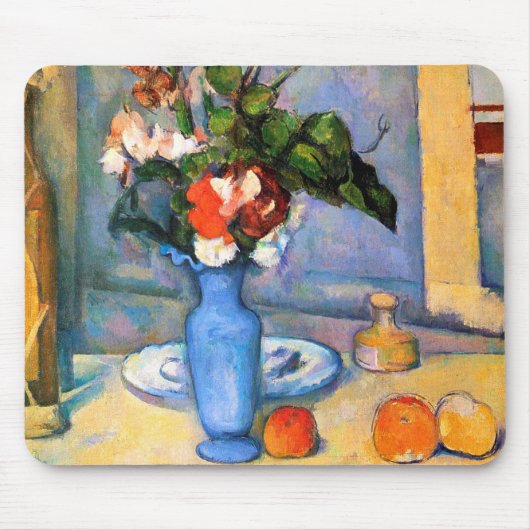 Bloemen in een blauwe vaas, Paul Cezanne Muismat (Voorkant)
