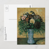 Bloemen in een Blauwe Vase door Paul Cezanne  Art Briefkaart (Voorkant / Achterkant)