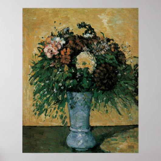 Bloemen in een Blauwe Vase door Paul Cezanne  Art Poster (Voorkant)
