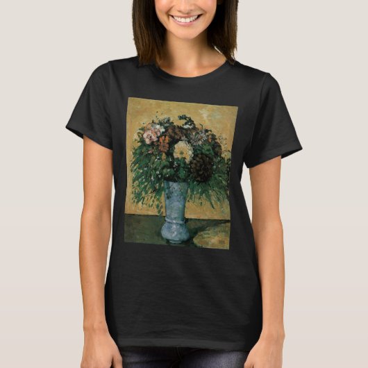 Bloemen in een Blauwe Vase door Paul Cezanne  Art T-shirt (Voorkant)