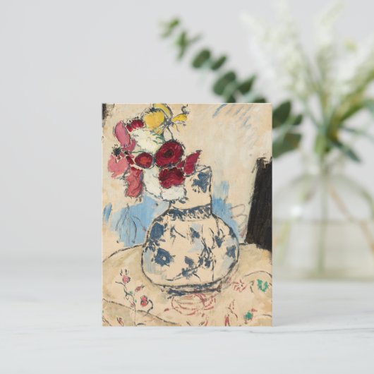 Bloemen in een bloemenvaas | Tadeusz Makowski Briefkaart (Staand voorkant)