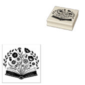 Bloemen in een boek rubberstempel (Gestempeld)