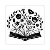 Bloemen in een boek rubberstempel (Afrduk)