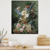 Bloemen in een broodrooster met vogelnest 1783 poster (Keuken)