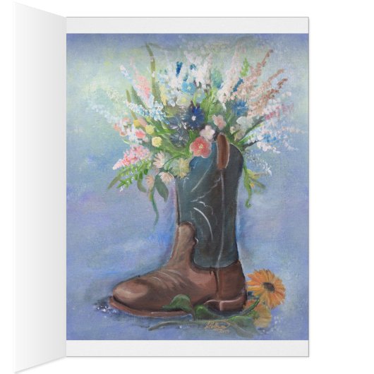 Bloemen in een Cowboy Boot (Binnen (Rechts))
