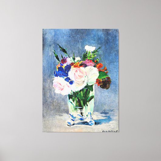 Bloemen in een Crystal Vase door Edouard Manet Canvas Afdruk (Voorkant)