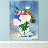 Bloemen in een Crystal Vase door Edouard Manet Canvas Afdruk (Insitu (Houten vloer))