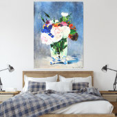 Bloemen in een Crystal Vase door Edouard Manet Canvas Afdruk (Insitu (Slaapkamer))