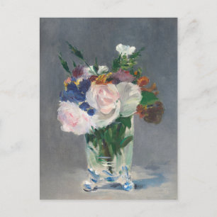 Bloemen in een Crystal Vase Manet Impressionist Briefkaart