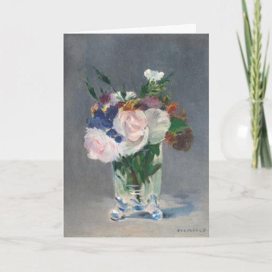 Bloemen in een Crystal Vase Manet Impressionist Kaart (Voorkant)