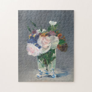 Bloemen in een Crystal Vase Manet Impressionist Legpuzzel