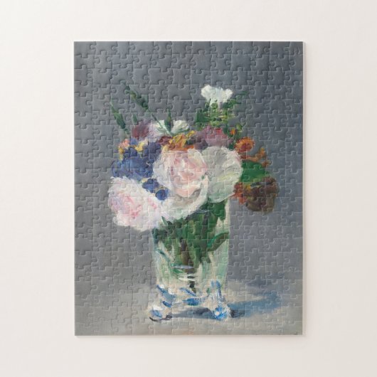 Bloemen in een Crystal Vase Manet Impressionist Legpuzzel (Verticaal)
