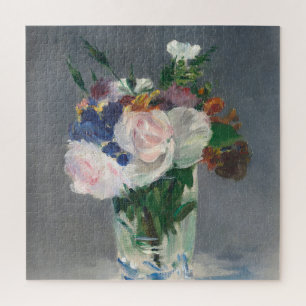 Bloemen in een Crystal Vase Manet Impressionist Legpuzzel