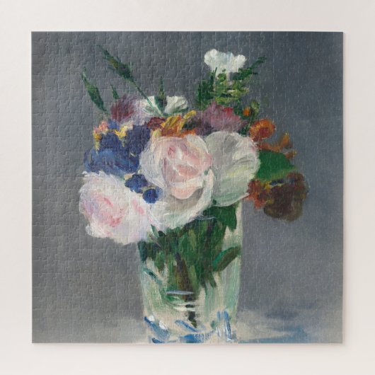 Bloemen in een Crystal Vase Manet Impressionist Legpuzzel (Verticaal)