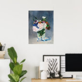 Bloemen in een Crystal Vase Poster (Thuiskantoor)
