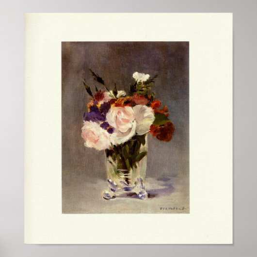Bloemen in een Crystal Vase Poster (Voorkant)