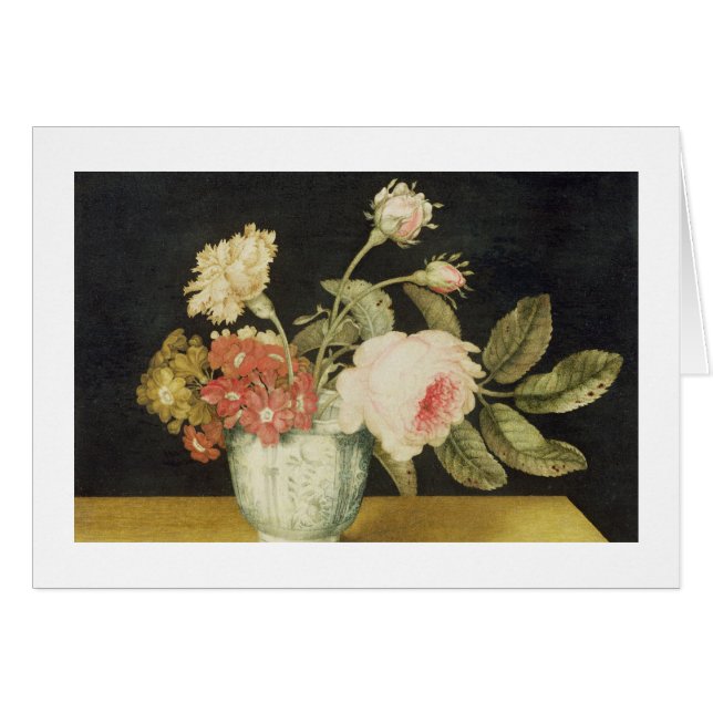 Bloemen in een Delft Jar (olie op het paneel) (Voorkant Horizontaal)