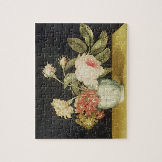 Bloemen in een Delft Jar (olie op het paneel) Legpuzzel (Verticaal)