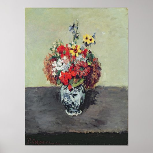 Bloemen in een Delft-vase, c.1873-75 Poster (Voorkant)