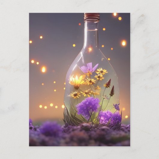 Bloemen in een fles briefkaart (Voorkant)
