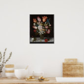 Bloemen in een glas, 1606 Ambrosius Bosschaert Oil Poster (Keuken)