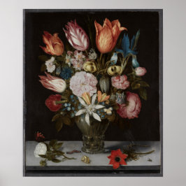 Bloemen in een glas, 1606 Ambrosius Bosschaert Oil Poster