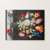  bloemen in een glas Ambrosius Bosschaer Legpuzzel (Horizontaal)