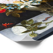  bloemen in een glas Ambrosius Bosschaer Poster (Hoek)