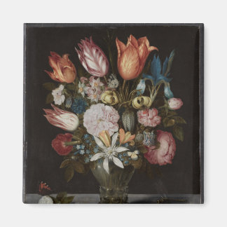 Bloemen in een glas, Ambrosius Bosschaert Olieverf Magneet