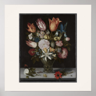 Bloemen in een Glas - Nederlandse stillevens kunst Poster