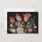 "Bloemen in een glas" van Ambrosius Bosschaert RSVP Kaartje (Achterkant)