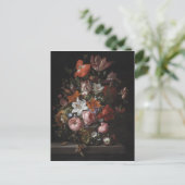 Bloemen in een Glass Vase, 1704 Briefkaart (Staand voorkant)