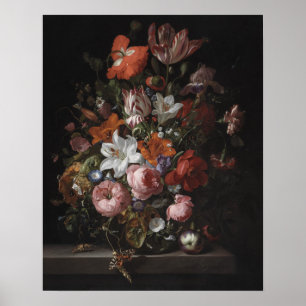 Bloemen in een Glass Vase, 1704 Poster