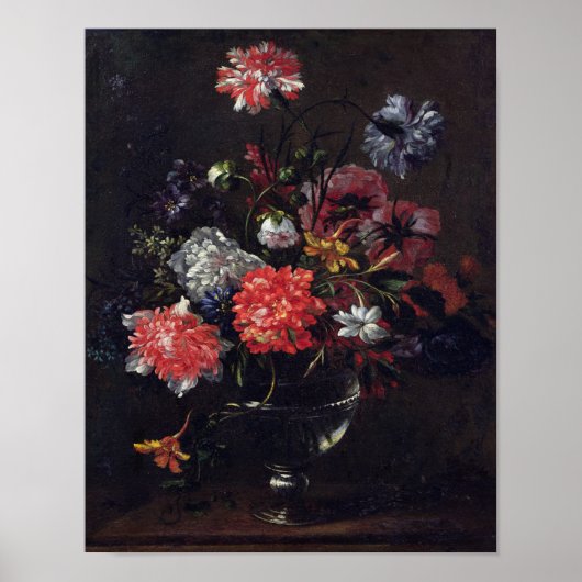 Bloemen in een glasvaas poster (Voorkant)