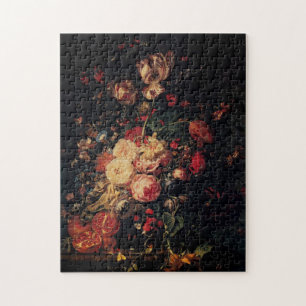 Bloemen in een glazen vaas met Pomegranaten, Ruysc Legpuzzel