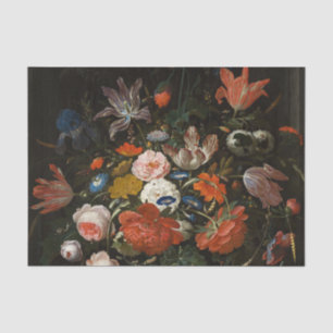 Bloemen in een glazen vaas van Abraham Mignon Tissuepapier